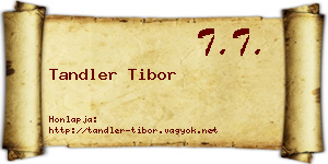 Tandler Tibor névjegykártya